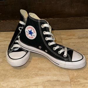 Converse All Star high top sneakers. Black. (W) 6.5, (M) 4.5